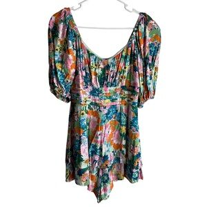 Skylar Rose Short Sleeve Multicolored Romper Size Small